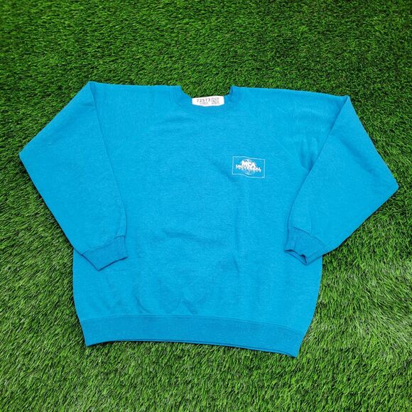 Vintage Movie Raglan Sweatshirt Womens Large 21x21 Blue Boxy - Picture 2 of 15